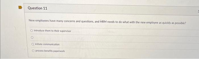 New employees have many concerns and questions,