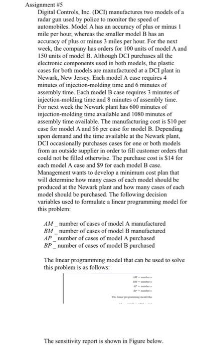 Assignment #5 Digital Controls, Inc. (DCI)