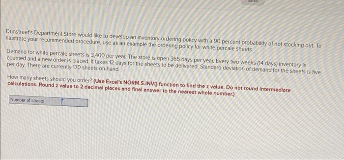 Save Dunstreet's Department Store would like to