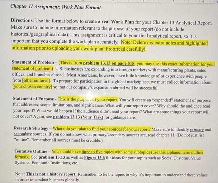 Directions: Use the format below to create a real