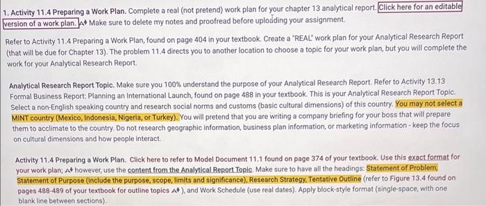 Directions: Use the format below to create a real