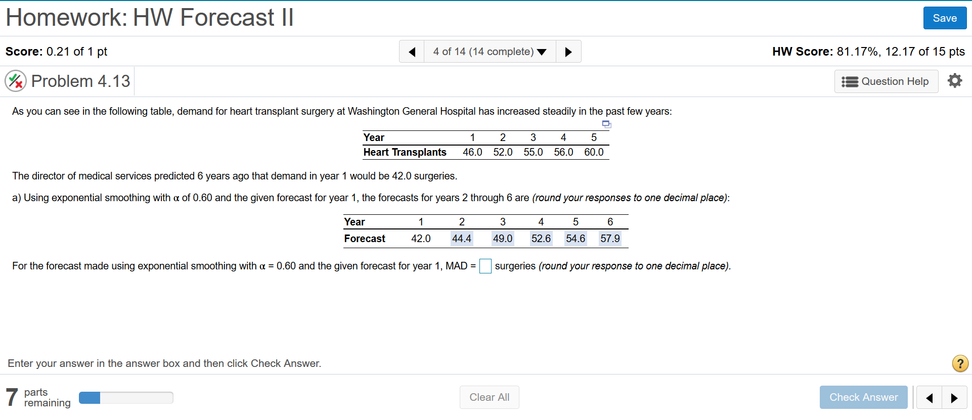 Homework: HW Forecast ||| Save Score: 0.21 of 1