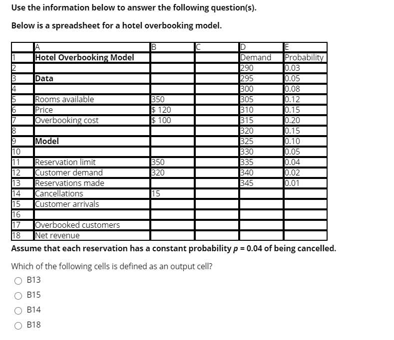 Use the information below to answer the following