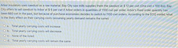 marketing supply chain please help Arbor