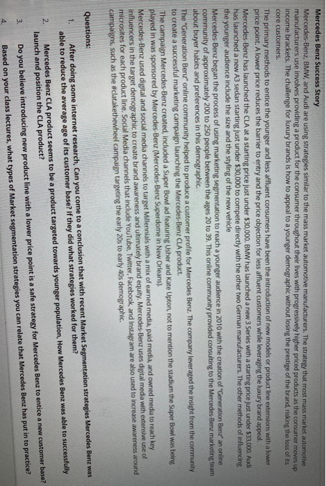 Mercedes Benz Success Story Mercedes-Benz, BMW,