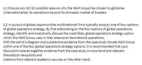 2.1 Discuss any six (6) possible reasons why the