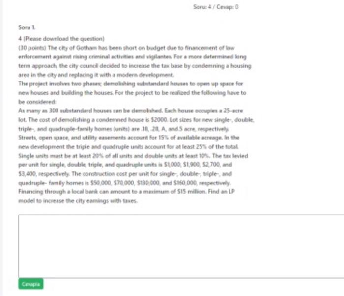 operations researc question, lecture code is ind
