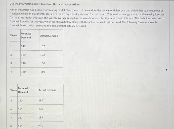 Use the information below to answer the next two