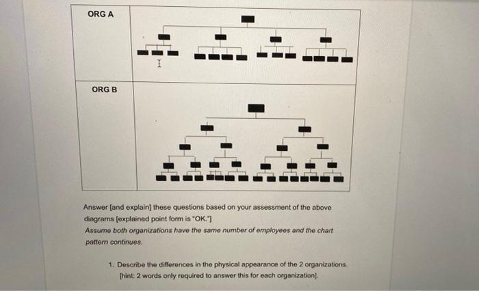 ORGA ORGB Answer (and explain] these questions