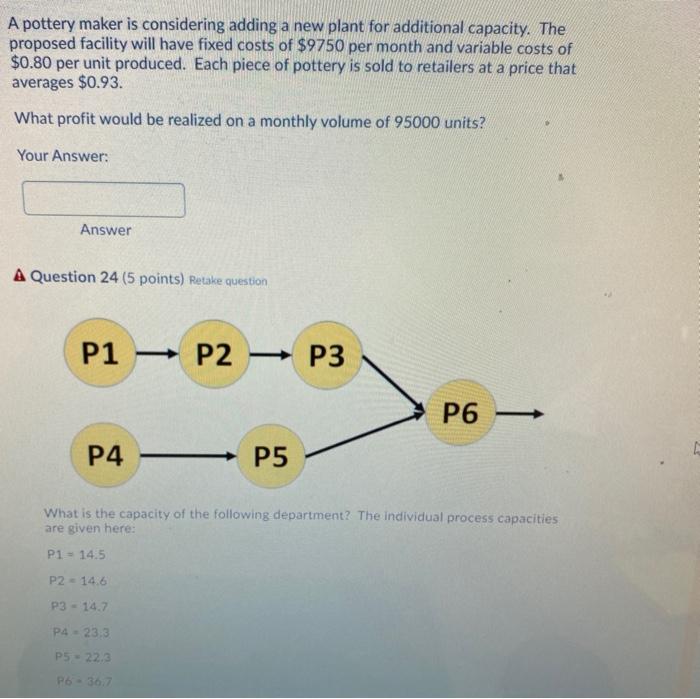 A pottery maker is considering adding a new plant
