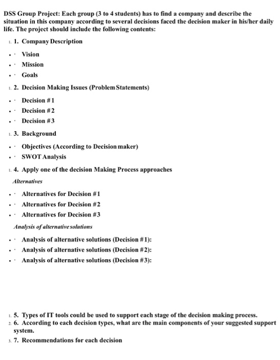 the company will be ( University) Decision Making