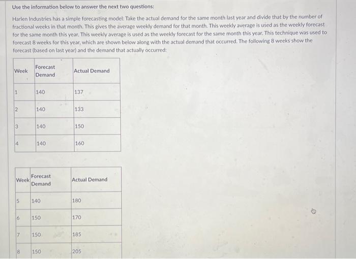 Use the information below to answer the next two