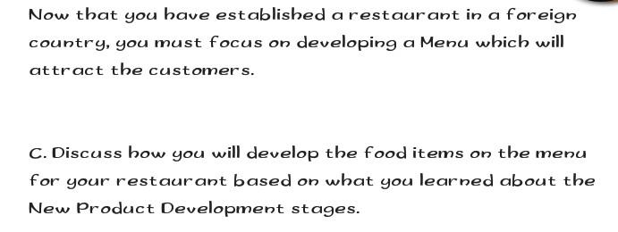 Now that you have established a restaurant in a