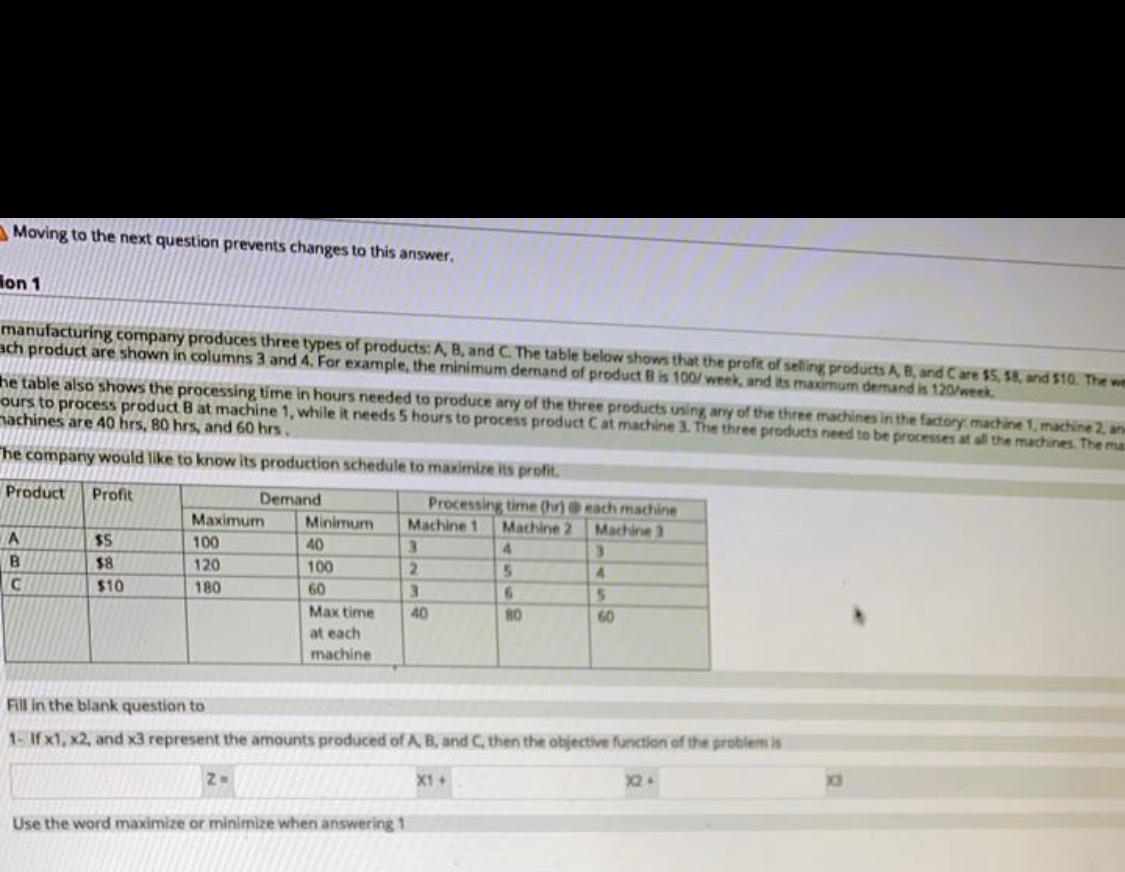 Moving to the next question prevents changes to