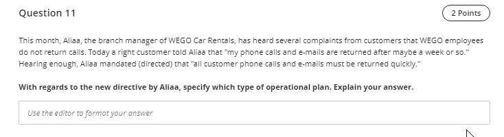 Question 11 2 Points This month, Aliaa, the