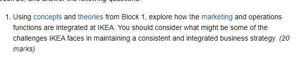 1. Using concepts and theories from Block 1,