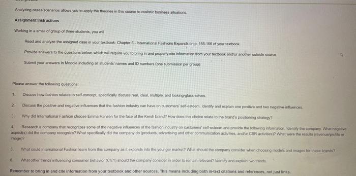 Consumer behavior Analyzing case scenarios allows