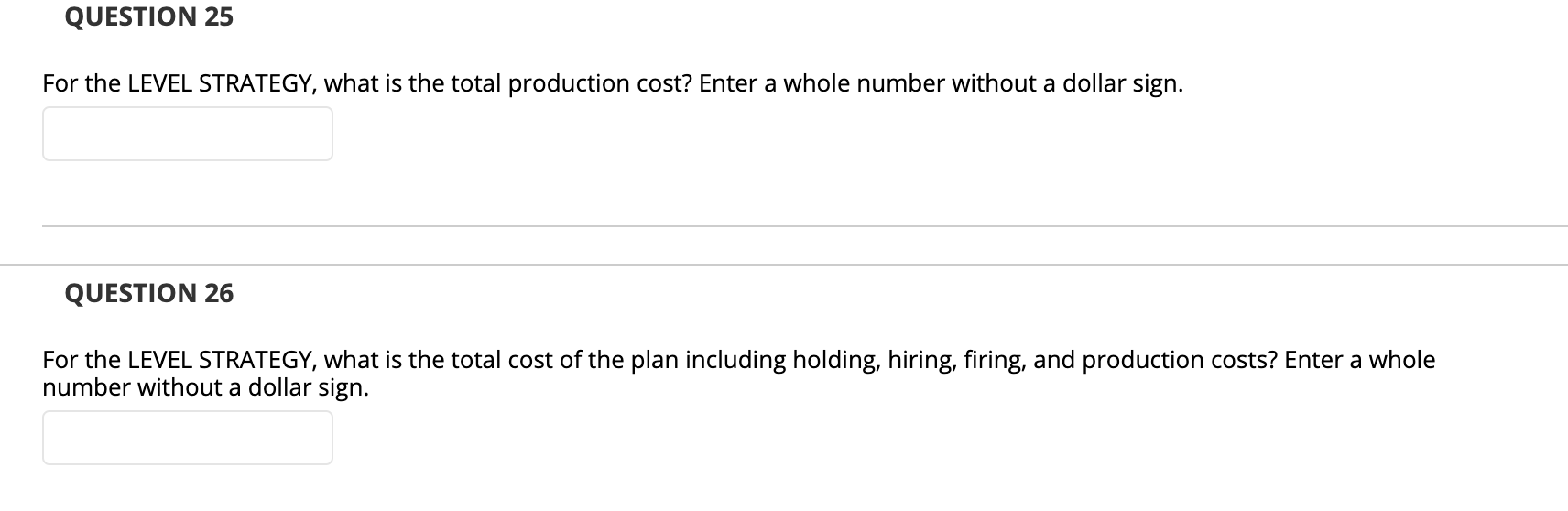QUESTION 1 Based on the parameter values and