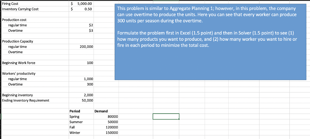 Firing Cost Inventory Carrying Cost $ 5,000.00