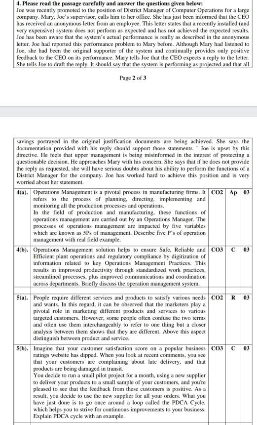 4. Please read the passage carefully and answer