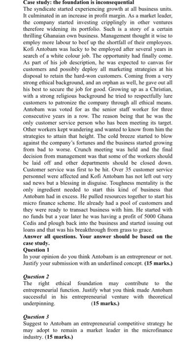 Case study: the foundation is inconsequential The