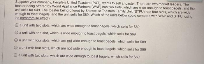 O Suppose your company, People's United Toasters