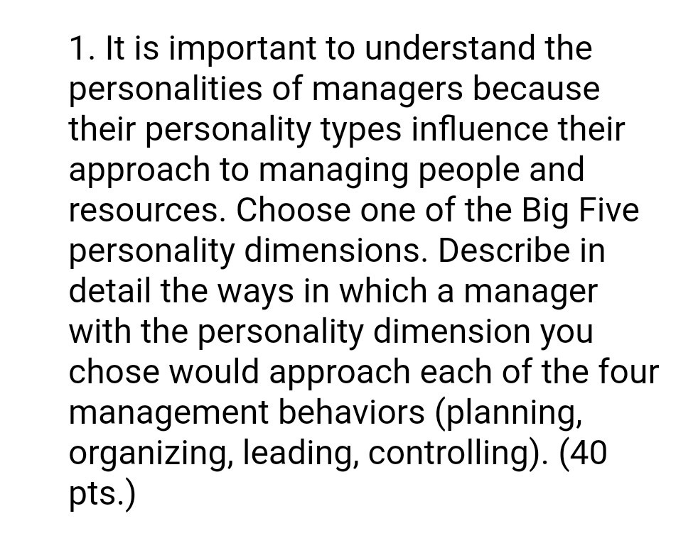 1. It is important to understand the