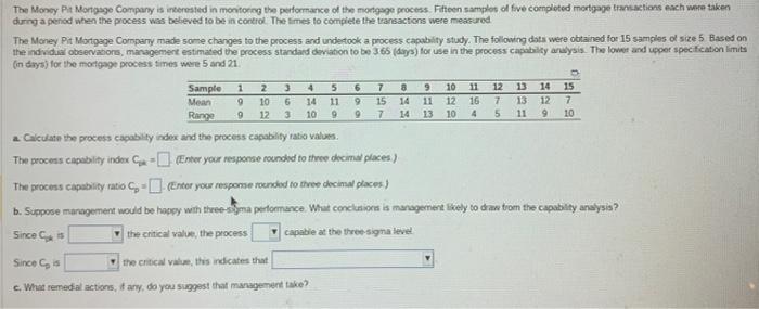 The Moncy Pit Mortgsge Company is interested in
