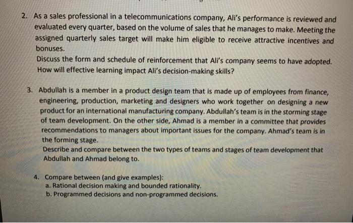 PART A: Open Ended Questions (15 points each; 60