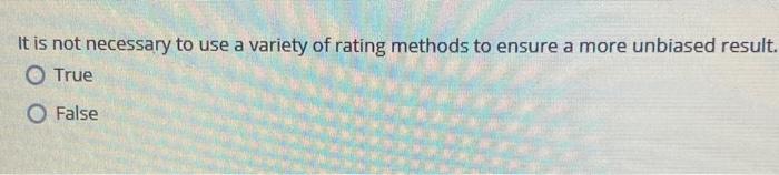 It is not necessary to use a variety of rating