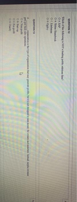 QUESTION 12 2 Which of the following is NOT a