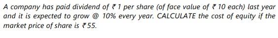 A company has paid dividend of 31 per share (of