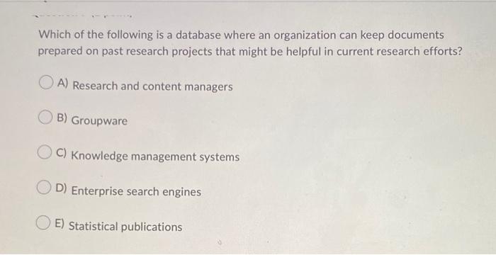 Which of the following is a database where an