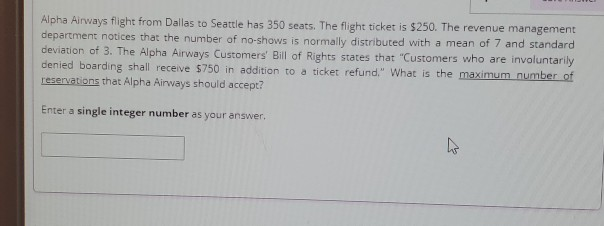Alpha Airways flight from Dallas to Seattle has