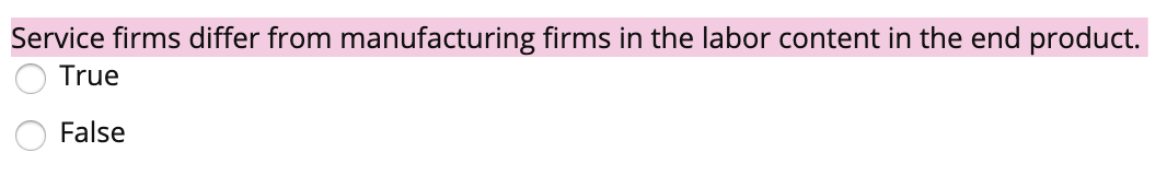 Service firms differ from manufacturing firms in