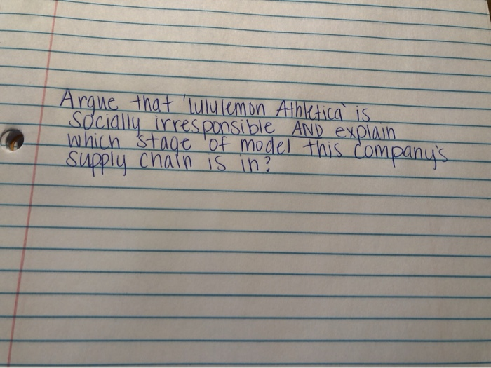 Argue that lululemon Athletica is Socially