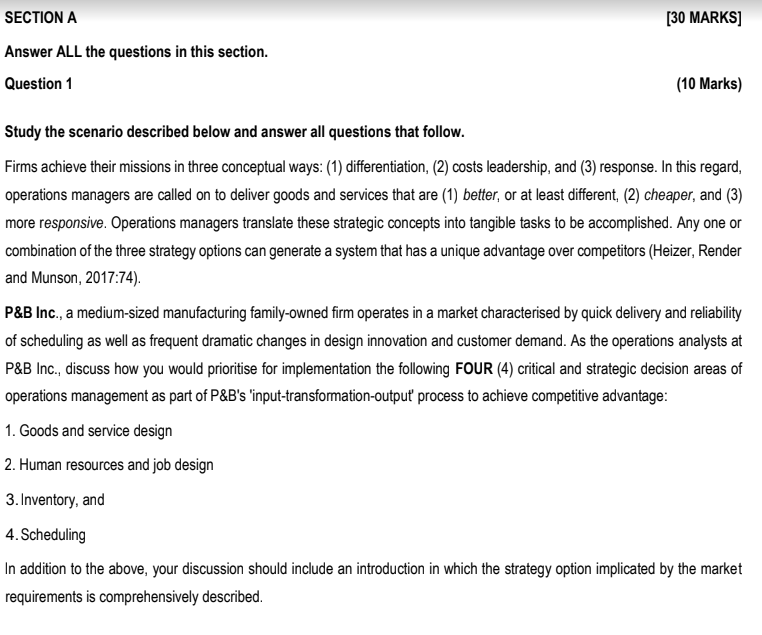 Study the scenario described below and answer all