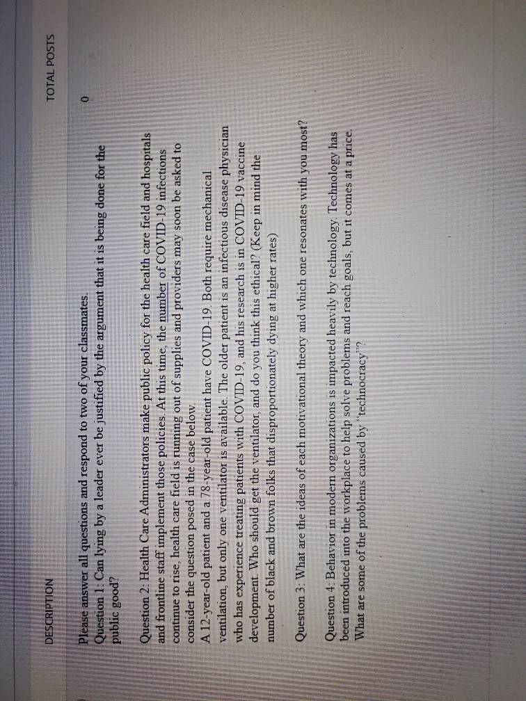 could you answer all four questions DESCRIPTION