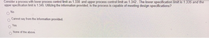 Consider a process with lower process control