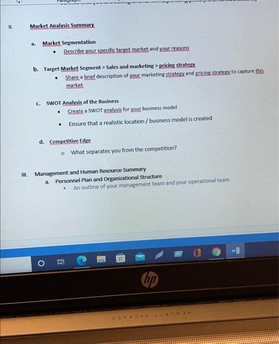 Please create a new business plan summary with