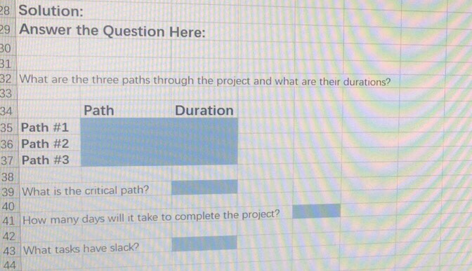 D F G E 1 Chapter #18 Problem - Project Schedule