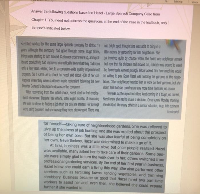 Answer the following questions based on Hazel -