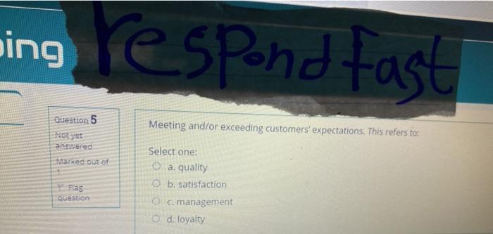 sing respond tast Meeting and/or exceeding