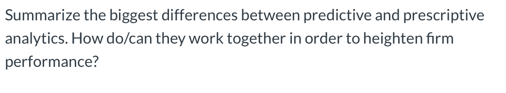 Summarize the biggest differences between