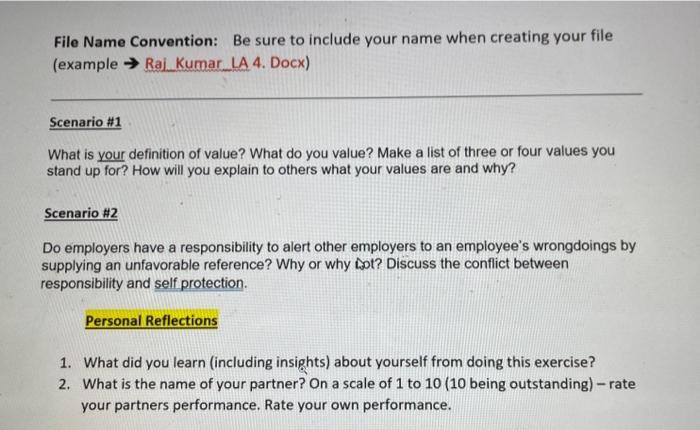 File Name Convention: Be sure to include your