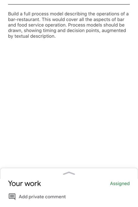 Build a full process model describing the