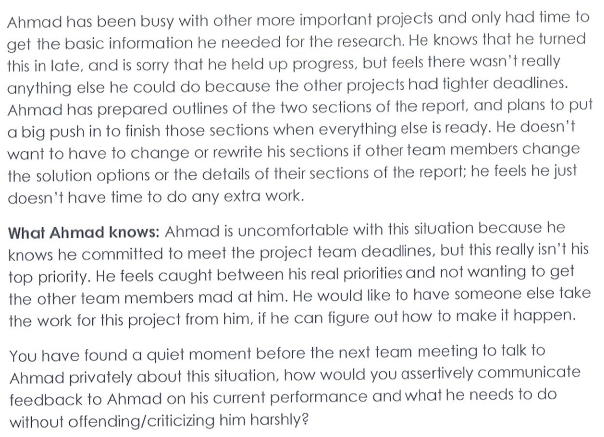 Case Study for Giving Feedback Without offending