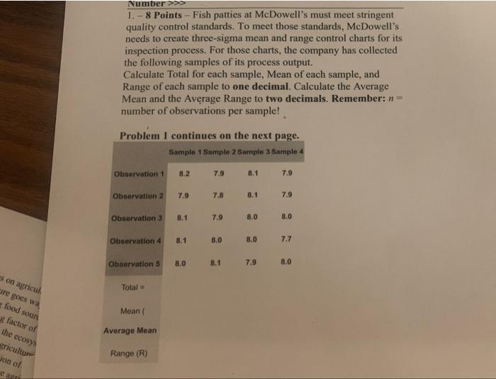 Number >>> 1.- 8 Points - Fish patties at