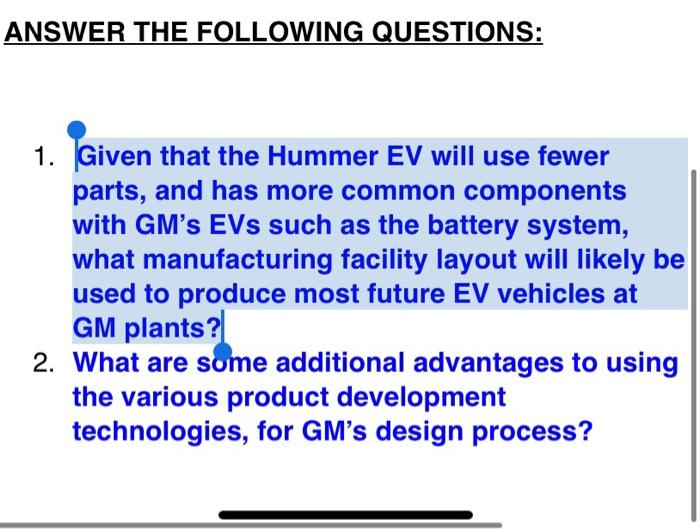 ANSWER THE FOLLOWING QUESTIONS: 1. Given that the