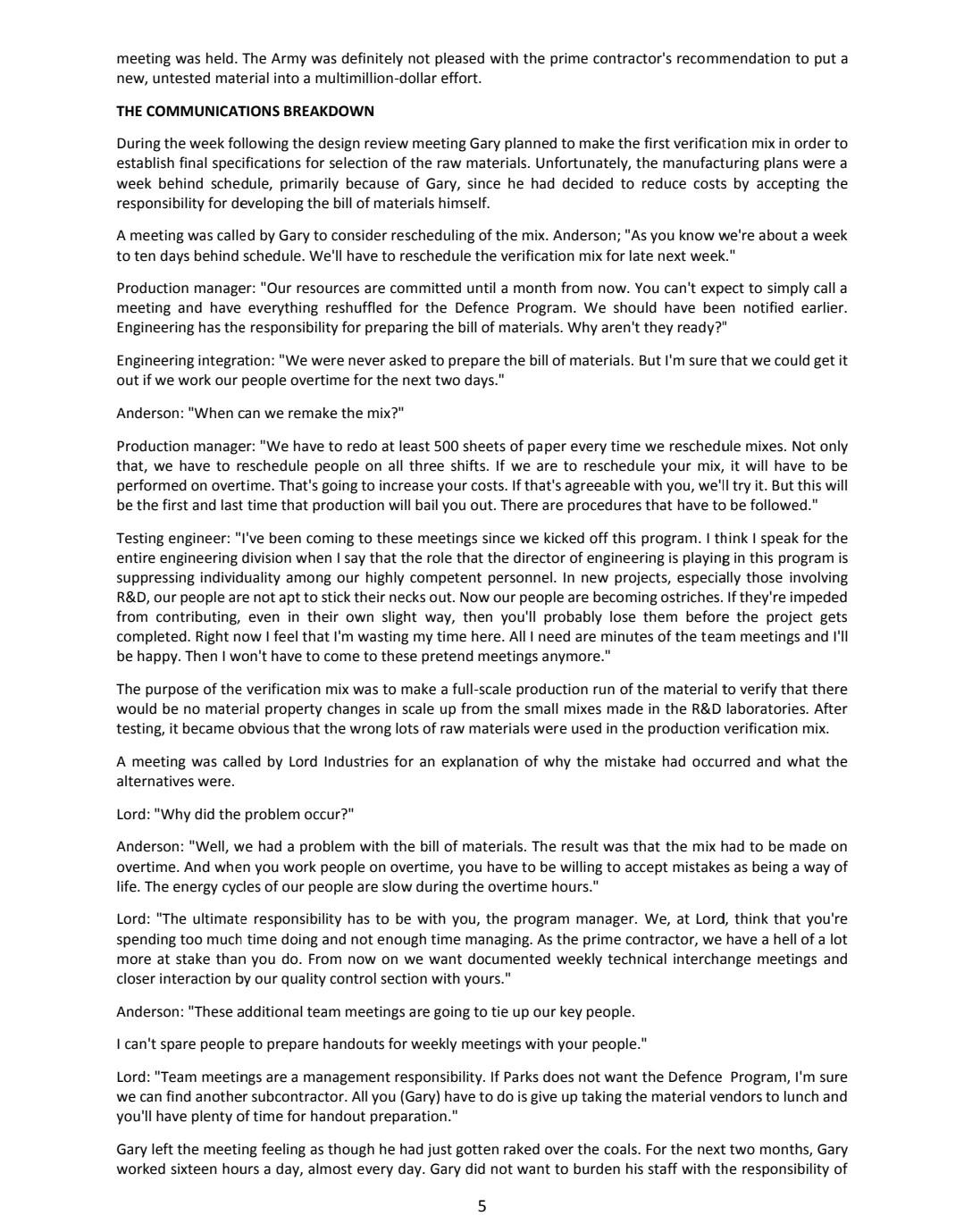 use above case study to ans the question 5.1